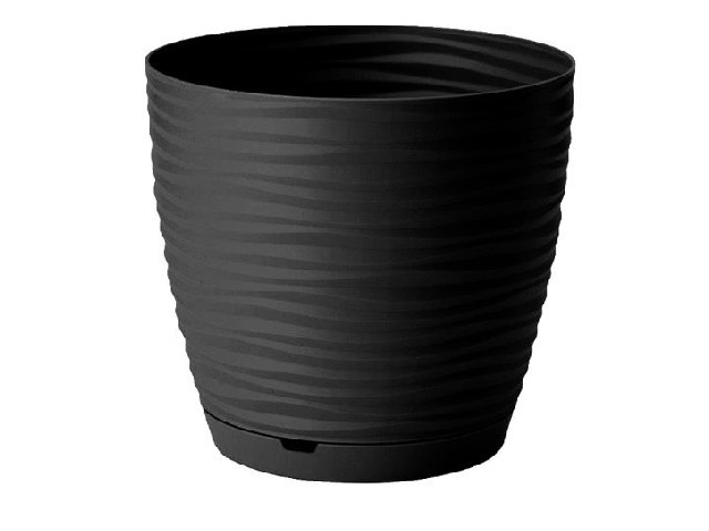 Горшок для цветов Saffron 1,5 л с поддоном (черный)